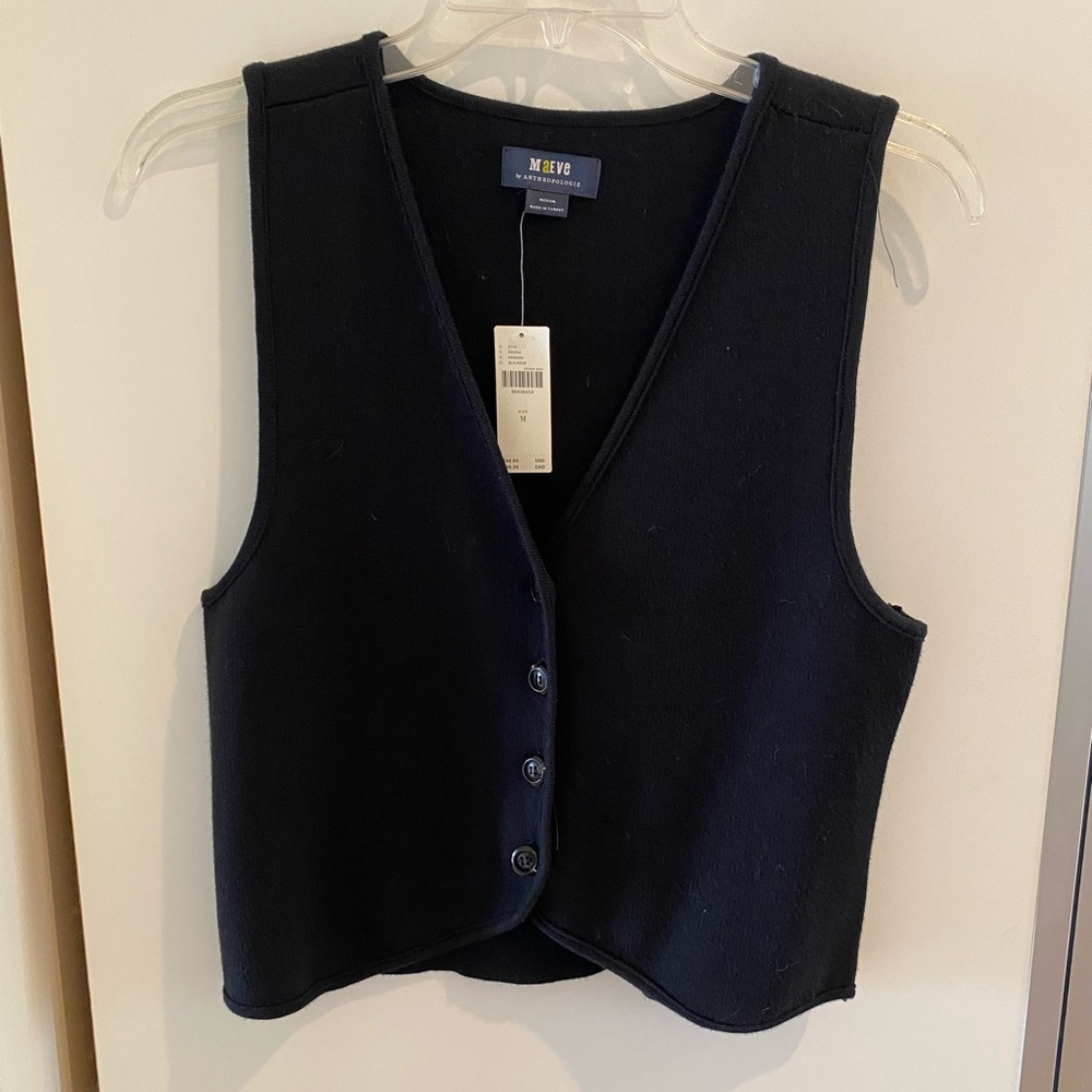 Maeve (from Anthropologie) black knit vest